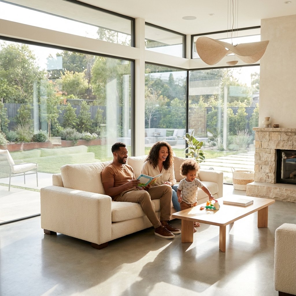 Interior de Casa de Alto Padrão com Família